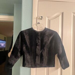 Elegant Black Faux Fur Women's Camisole